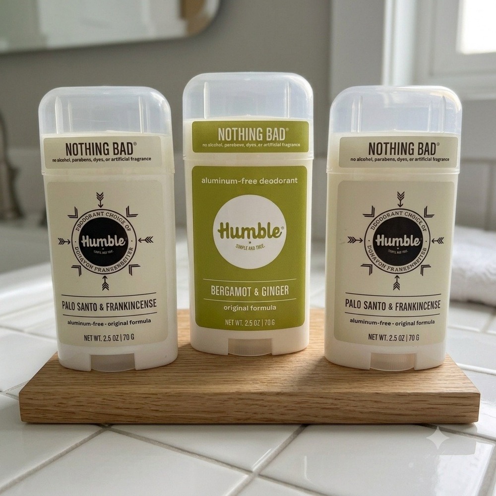 Humble Deodorant Lot of 3 2.5oz Palo Santo Frankincense Bergamot Ginger **NEW**
